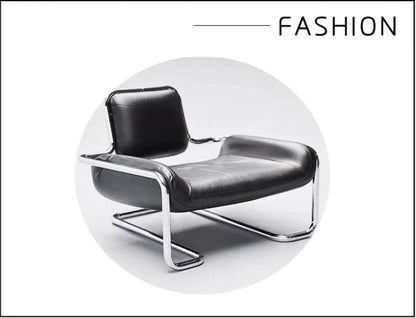 Nordic designer stainless steel embossed modeling stool balcony leisure chair personalized backrest sofa chair hotel lobby