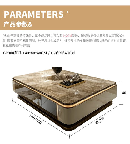 Microcrystalline stone large apartment flat living room coffee table marble