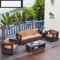 Outdoor courtyard, rattan sofa, booth, garden terrace, villa, rattan chair combination, leisure scenic spot, public place furnit