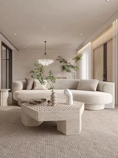 Fabric Living Room Sofas European Beige Italian Curved Luxury Couch Double Modern Designer Divano Soggiorno Home Furniture