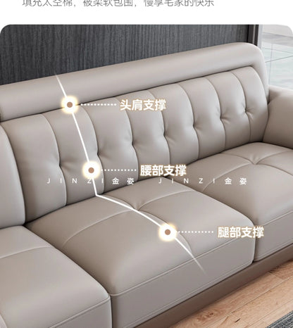 LH leather sofa first layer cowhide modern simple size apartment living room solid wood combination