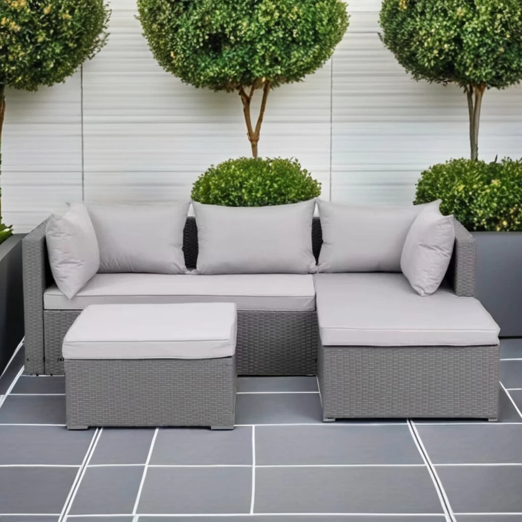 Promotional  Modern Design Patio PE Rattan Garden Furniture Garden Furniture Outdoor 3pc Rattan Wicker Sofa Corner Sofa Set