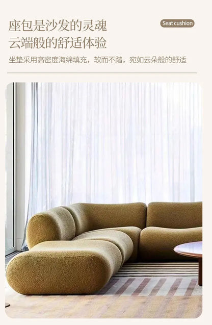 Module combination wabi-sabi wind living room sofa small apartment corner sofa