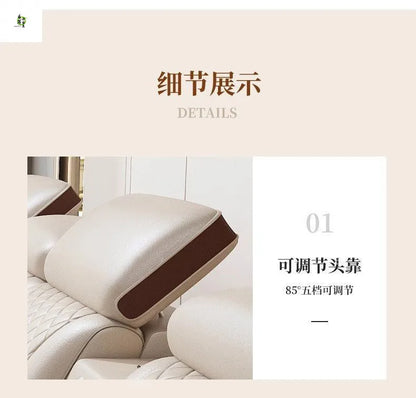 Modern simple leather sofa living room home light luxury sofa concubine combination