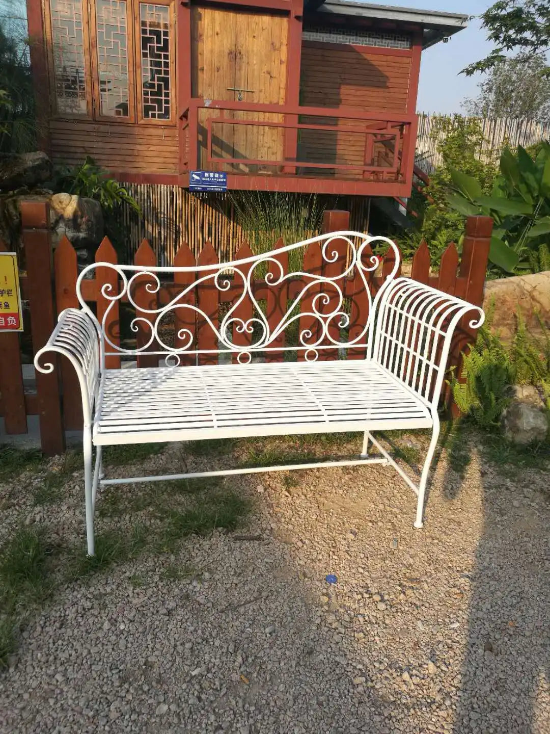 Foreign trade tail order clearance picking up leaks European backrest double chair outdoor courtyard leisure balcony bench park