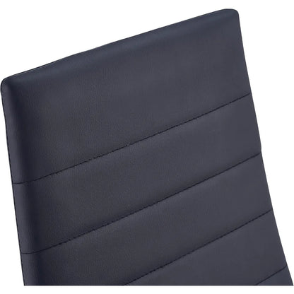 White Modern PU Dining Chairs Set of 4 - Waterproof Fabric, Silver Chrome Legs, Compact Design for Kitchen and Dining Area