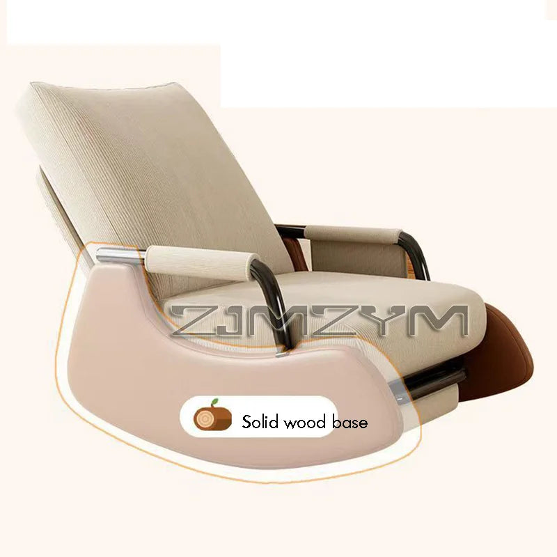 Folding Reclining Chair for Adults Lazy Sofa Office Nap Chair Balcony Household Rocking Chair Comfortable Lunch Break Seat