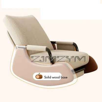 Folding Reclining Chair for Adults Lazy Sofa Office Nap Chair Balcony Household Rocking Chair Comfortable Lunch Break Seat