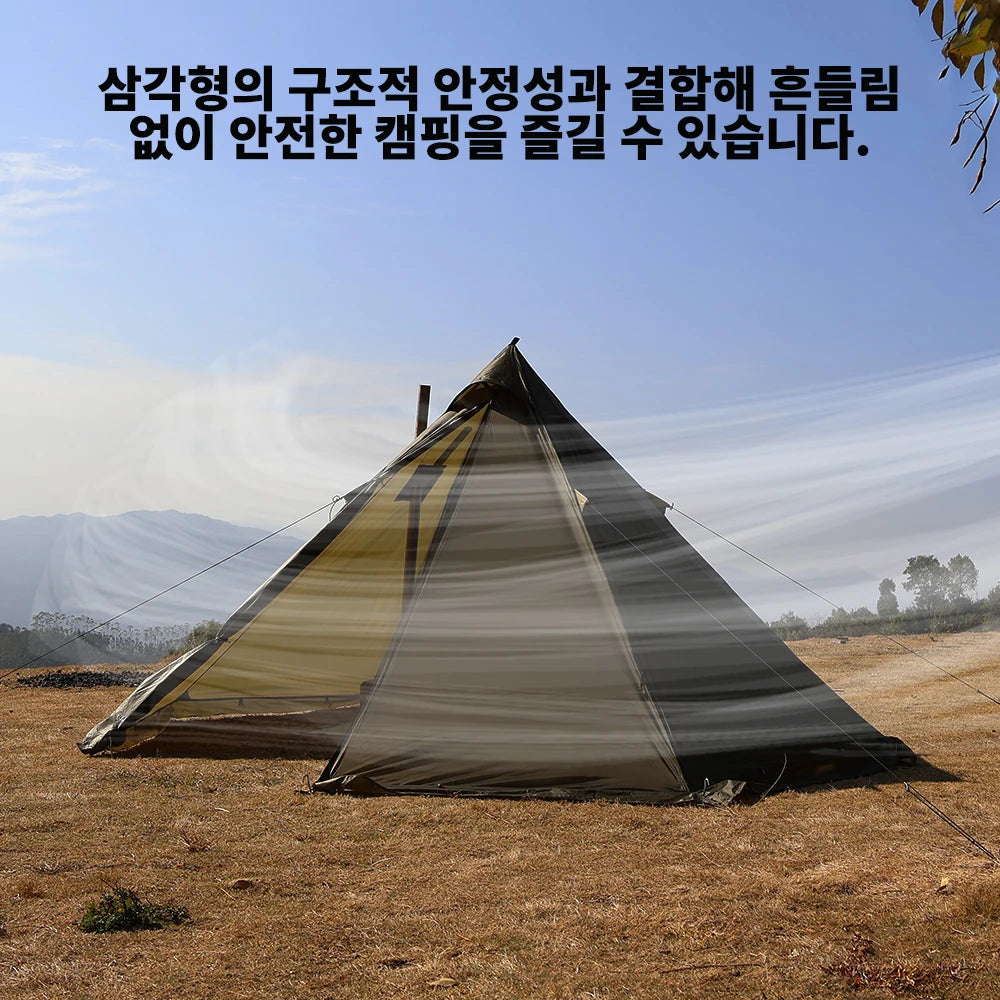 4 Season Hot Tent with Stove Jack Winter Teepee Tent Waterproof Camping Tipi Tent for 2 3 4 Person Outdoor Bushcraft Hiking