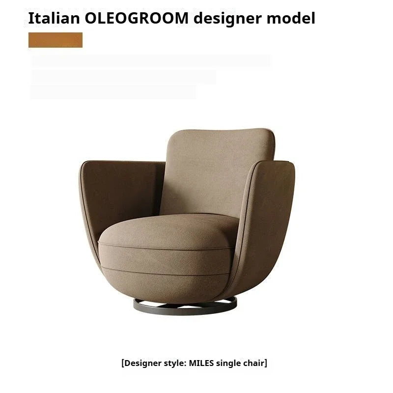 Modern Barrel Swivel Chair 360 Chenille Fabric Accent Chair Upholstered Lounge Chair for Living Room Bedroom Office Waiting Room
