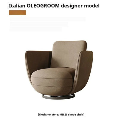 Modern Barrel Swivel Chair 360 Chenille Fabric Accent Chair Upholstered Lounge Chair for Living Room Bedroom Office Waiting Room