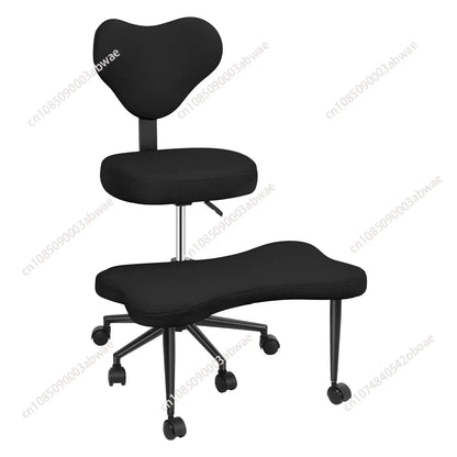 Cross Leg Chair - Meditation Chair with Wheels, ADHD Chair, Height Adjustable Seat, Adjustable Footstool