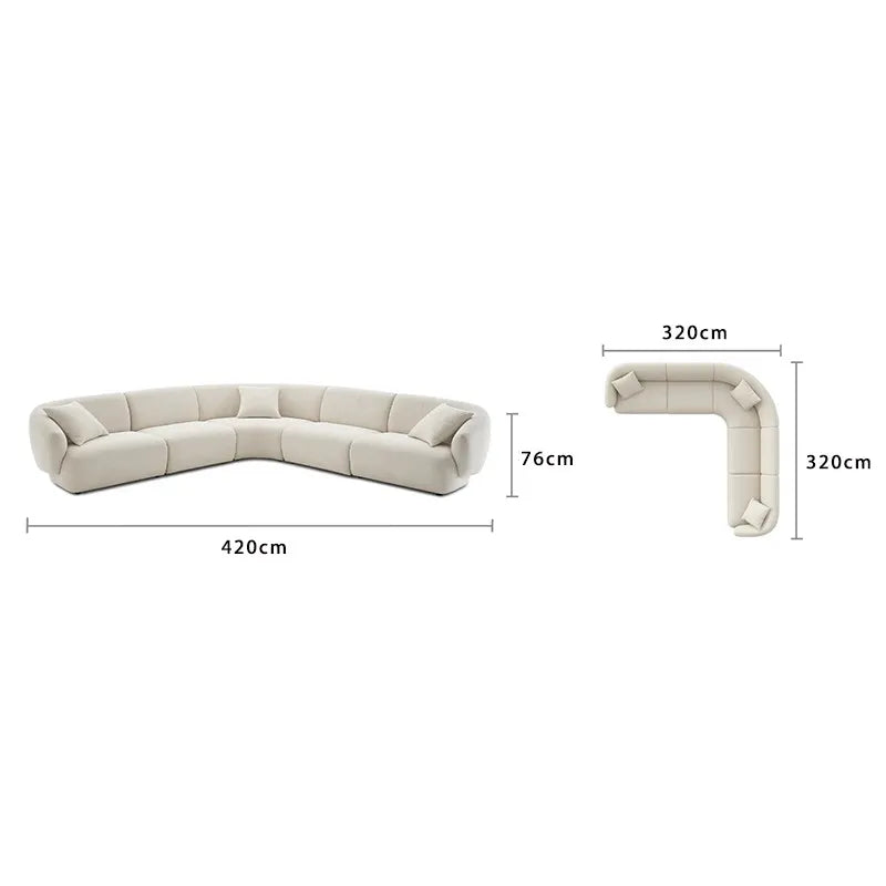 Italian light luxury cream style fabric sofa small apartment living room corner sofa new apartment