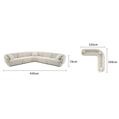 Italian light luxury cream style fabric sofa small apartment living room corner sofa new apartment