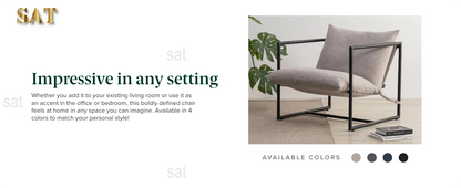 /Sling Accent Chair / Metal Framed Armchair with Shredded Foam Cushioning, Dark Grey