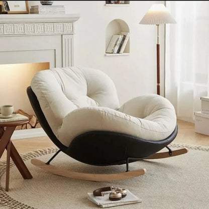 Egg Shell Rocking Chair Lounge Recliner Bed Sleep Rest Foldable Single Seater Indoor Outdoor Casual Living Room Chair Furniture