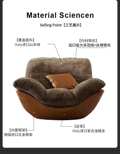 Hot sales Luxury Curved Couch Living Room Single Lazy Boneless Living Room Sofas Modern Living Room Furniture