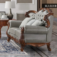 solid wood sofa simple European living room retro combination light luxury neoclassical sofa small apartment