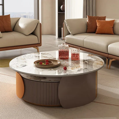 Unique Aesthetic Coffee Tables Marble European Glam Nordic Luxury Trendy Coffee Tables Round Modern Mesas Living Room Furniture