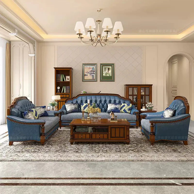 American, leather, sofa, solid wood, furniture, American, corner, sofa