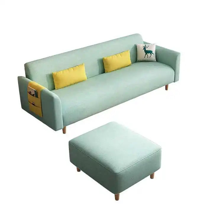 Luxury Charging  Sofas Bed U Shaped Sectional Furniture 7 Seat Modern European Fabric Living Room Sofas Set
