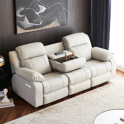 Hot-selling Pu leather living room electric recliner sofa manufacturer 3-seat functional furniture electric recliner sofa set