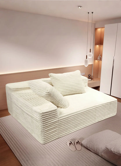 L-Shaped Sectional Couches for Living Room with Memory Foam, No Assembly Convertible Sofa Bed, Corduroy Fabric Customized