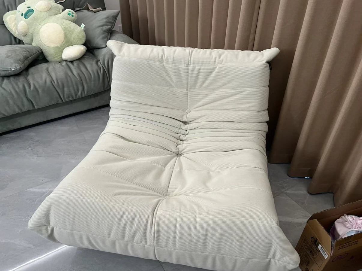 Lazy sofa, togo caterpillar sofa, light luxury, simple Internet celebrity creative chair, suede freehand space recliner