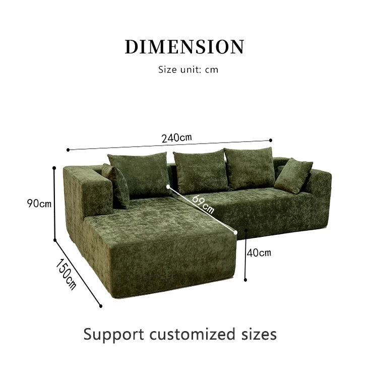 l-shaped cloudy sectional sofa for living room - pre-assembled, modular design with plush comfort and deep seating