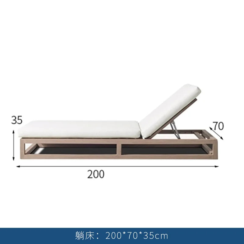Villa courtyard sofa combination leisure hotel terrace waterproof sunscreen sofa outdoor terrace wood grain lacquer sofa