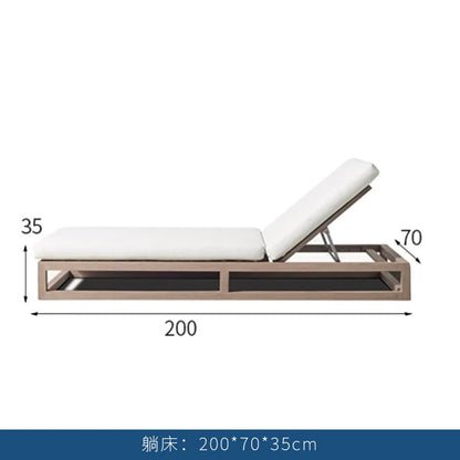 Villa courtyard sofa combination leisure hotel terrace waterproof sunscreen sofa outdoor terrace wood grain lacquer sofa