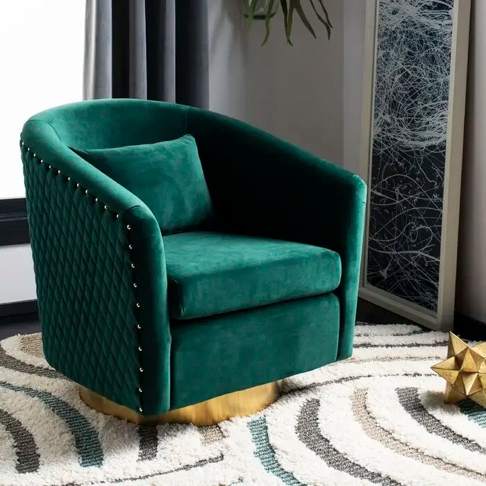 For High Quality Modern Golden Stainless Steel Velvet Fabric Single Sofa High Back Sofa Chair for Home Hotel Furniture