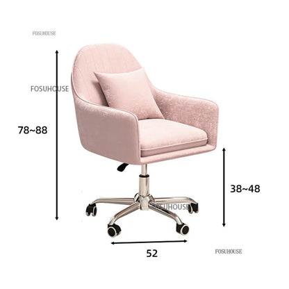 Computer Chair Nordic Household Comfortable Office Chair Bedroom Furniture Designer Backrest Study Swivel Pulley Gaming Chair