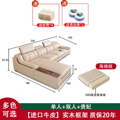 Interior Leather Design Living Room Sofa Storage Quality Comfortable Romantic Soft Leisure Multifunctional Sillon Cama Furniture
