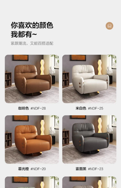 HXL modern light luxury leather sofa chair single simple living room small apartment bedroom leisure chair