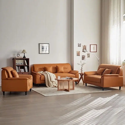 Double sofa small apartment modern living room leather leather sofa sofa three-person cowhide simple