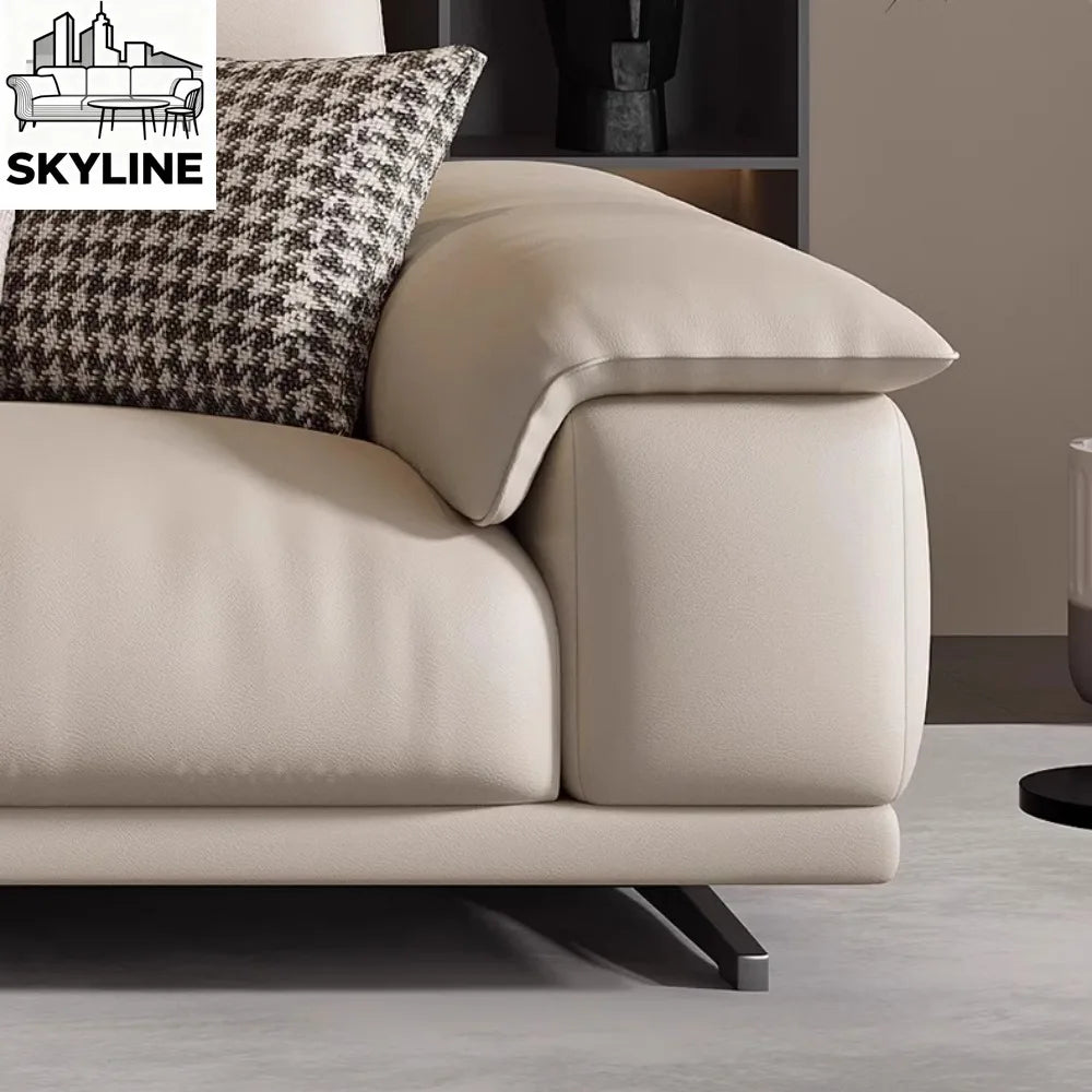Genuine Leather Italian Living Room Sofa Luxury Lounge Designer Minimalist Sofas Modern Family Muebles Furniture Decoration