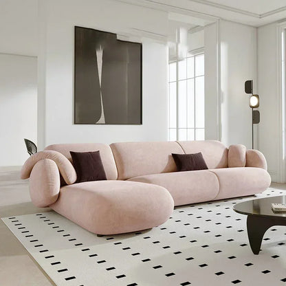 Armchair Curved Modern Sofa Pink Minimalist Wooden Floor Adults Living Room Sofa Canape Chaise Reading Divano Bedroom Furniture