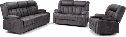 1+2+3 Manual recliner loveseat reclining sofa set, Cream