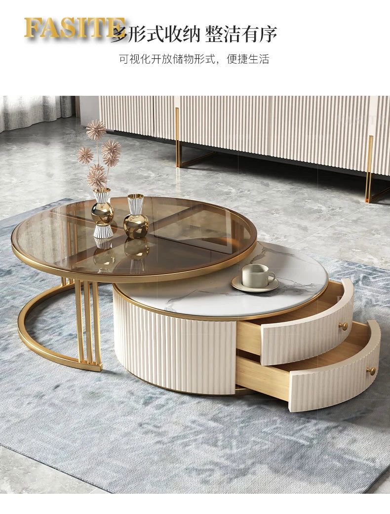 Commercial Rock Board Light Luxury And Simple Modern Small Unit Living Room Glass Coffee Table Table