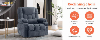 350 Pound Swivel 360° Rocking Massage Heating Recliner Sofa Chair in Anji Rocking Reclining Chair for Adults