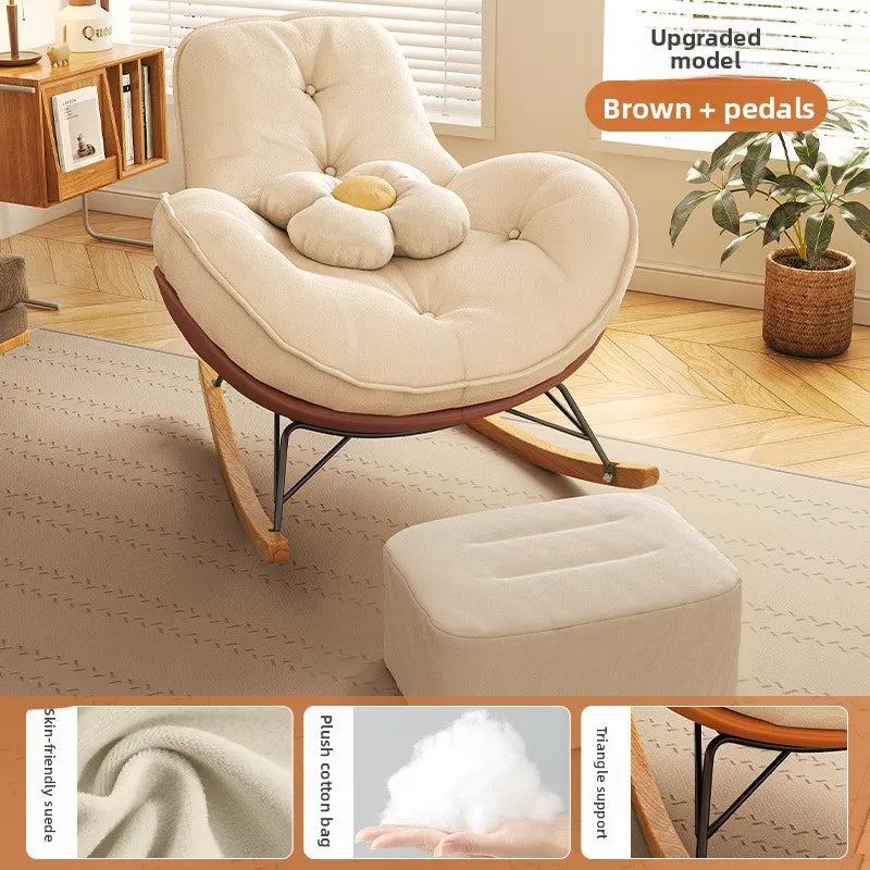 Firm Sofa Chair Living Room Balcony Rocking Chair Single Recliner Happy Chair Light Luxury Penguin Chair Leisure Chair