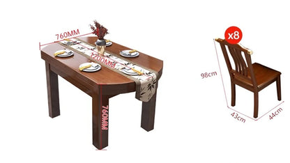 CL all solid wood dining table and chair combination rectangular telescopic folding variable small apartment household dining