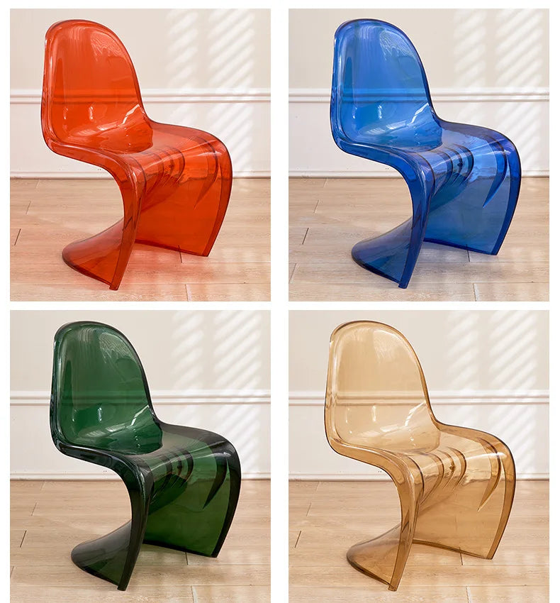 Acrylic Ghost Chair Modern Minimalist Transparent Dining Chair Designer Vanity Stool Kitchen Seating Clear Plastic Chair