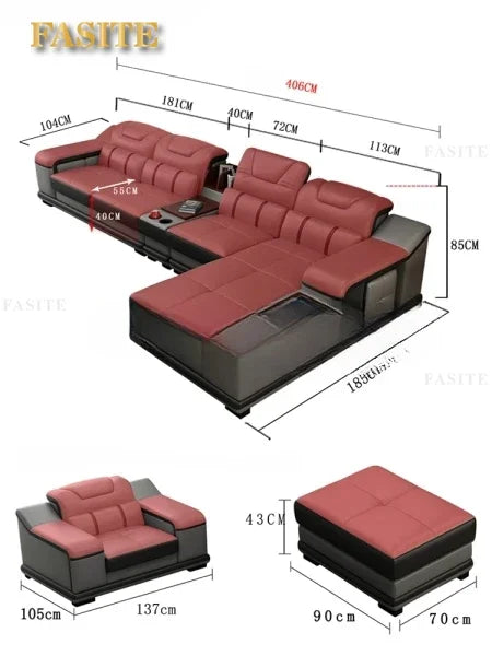 Genuine Leather Sofa Cama Leather Couch Big Sofas Sleeper Sofa Set Living Room Furniture Sofas Modern Sectional Sofa