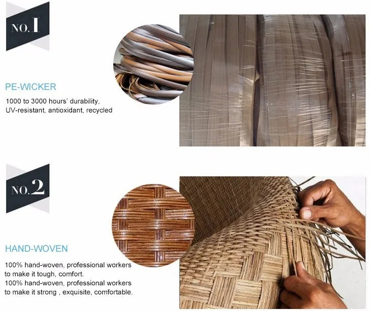 6 Pieces Modern Wicker Rattan Outdoor Patio Furniture Sets Garden Sofa Garden Sets