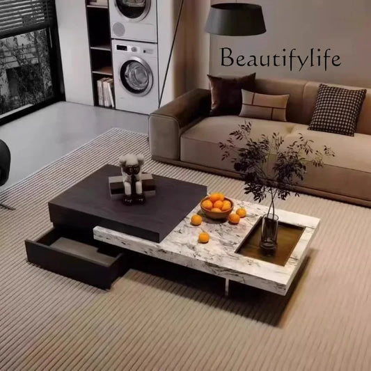 SS Italian Unique Coffee Table Luxury Nordic Living Room Modern Side Table Minimalist Center Writing Mesa Auxiliar Home Furnitur