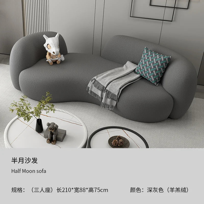 Modern Minimalist Living Room Sofa Berber Fleece Double lounge living room sofas elegant comfortable