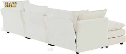 #For L-Shaped Modular Sectional Sofa, 3-Seater Comfy Cloud Couch with Ottoman/Chaise & 5 Pillows for Living Room Bedroom&