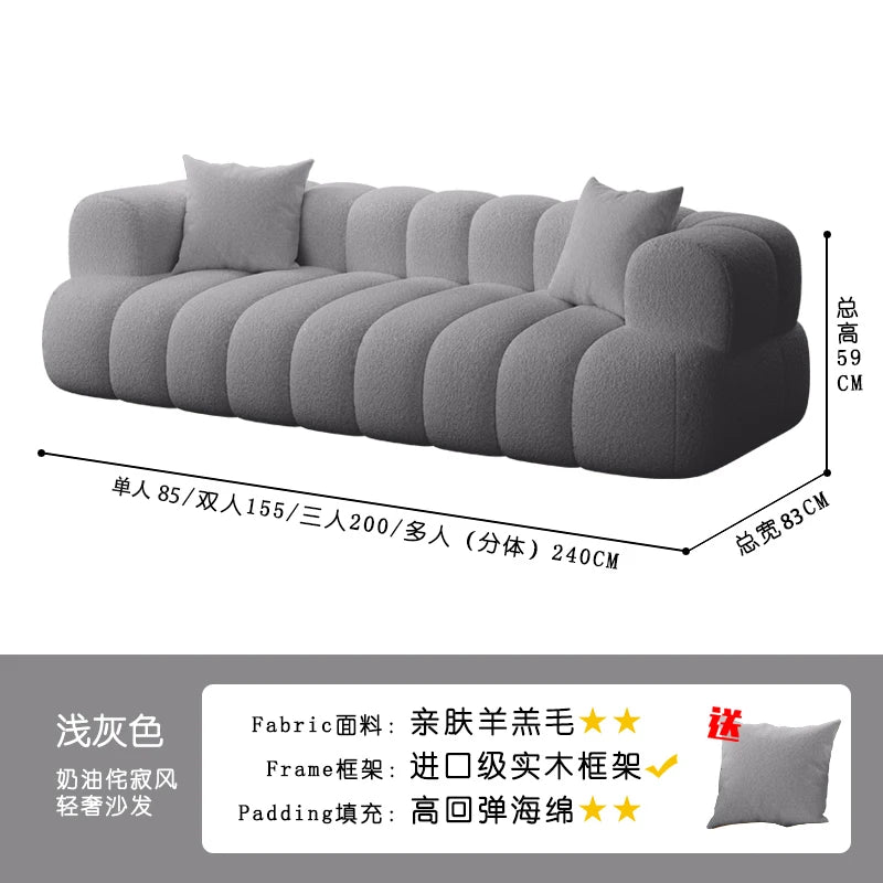 Soft Pillows Stylish European Modern Plush Reclining Sectional Sofa Comfortable Living Room Furniture Trendy Mueble Home Decor